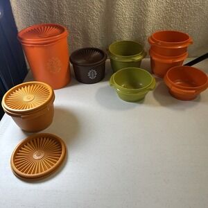 Vintage 1960s-70s Tupperware & Tupperware‎ Lot Harvest Gold Orange Green 36Piece